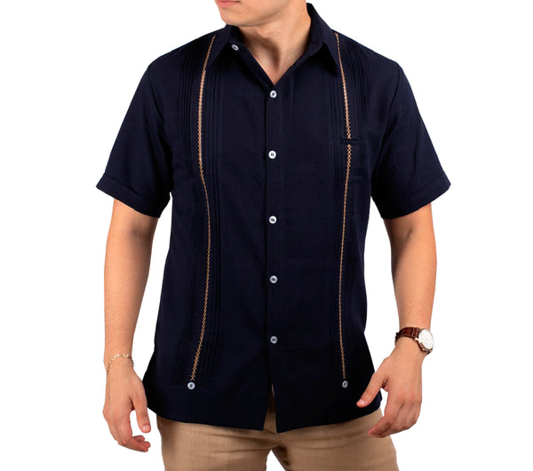 Men's Linen Guayabera Yucateca Shirt Mod. Celestun Short Sleeve