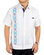 Guayabera Yucateca Bordada En Manga Corta Mod. Izamal