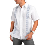 Guayabera Yucateca Bordada En Punto De Cruz, Mod. Hocabá