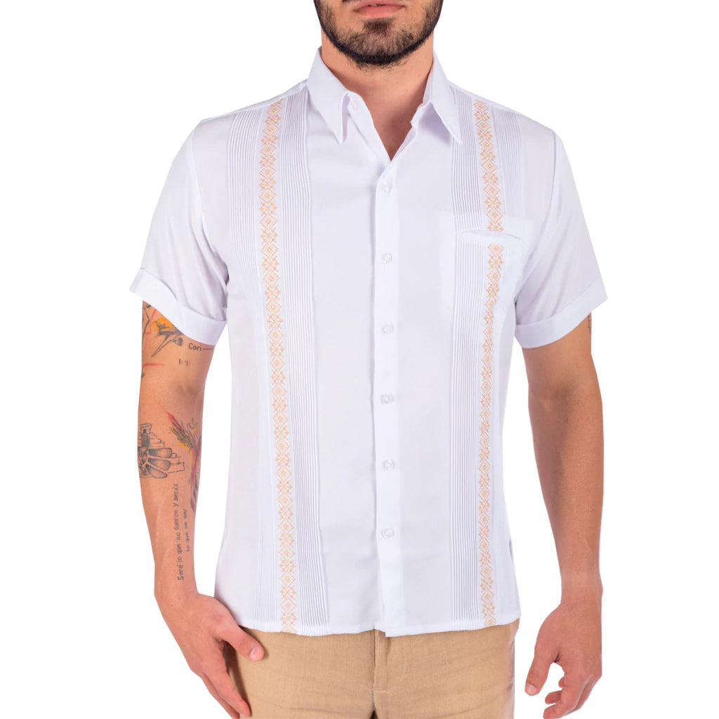Guayabera mod. Calotmul tacto seda