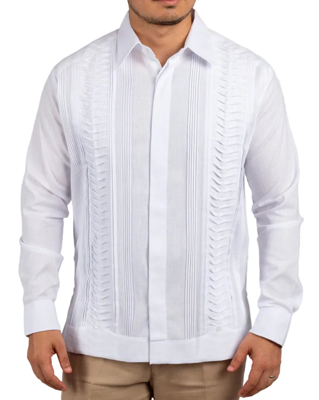 Guayabera Mod. Hoctún En Alforzado De Cola De Ratón