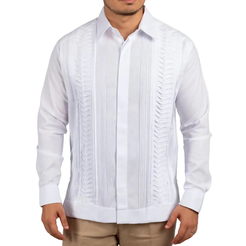 Hoctún Model Guayabera in Rat-Tail Pleats