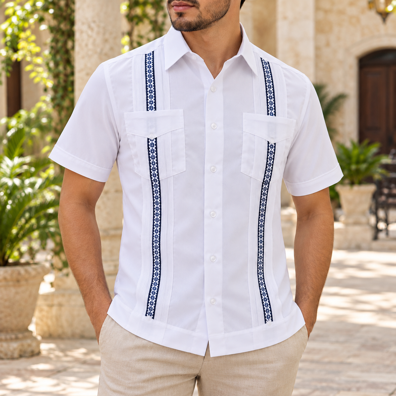 Guayabera bordada Mod Tixkokob