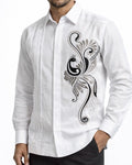 Yucatecan Guayabera embroidered with Swan design