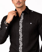 Embroidered Yucatecan Guayabera, Ticul Model
