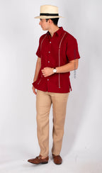 Guayabera Yucateca De Lino Para Hombre Mod. Celestun Mc