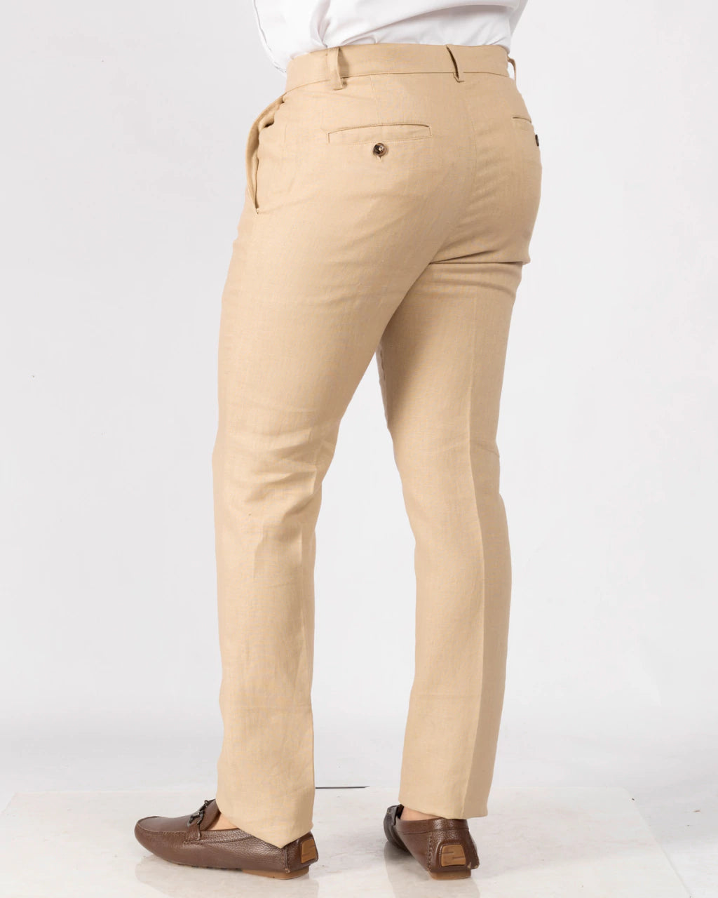 Pantalón Corte Recto 100% Lino Caqui ideal para guayabera