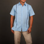 Men's Yucatecan Linen Guayabera Shirt Mod. Celestun Mc