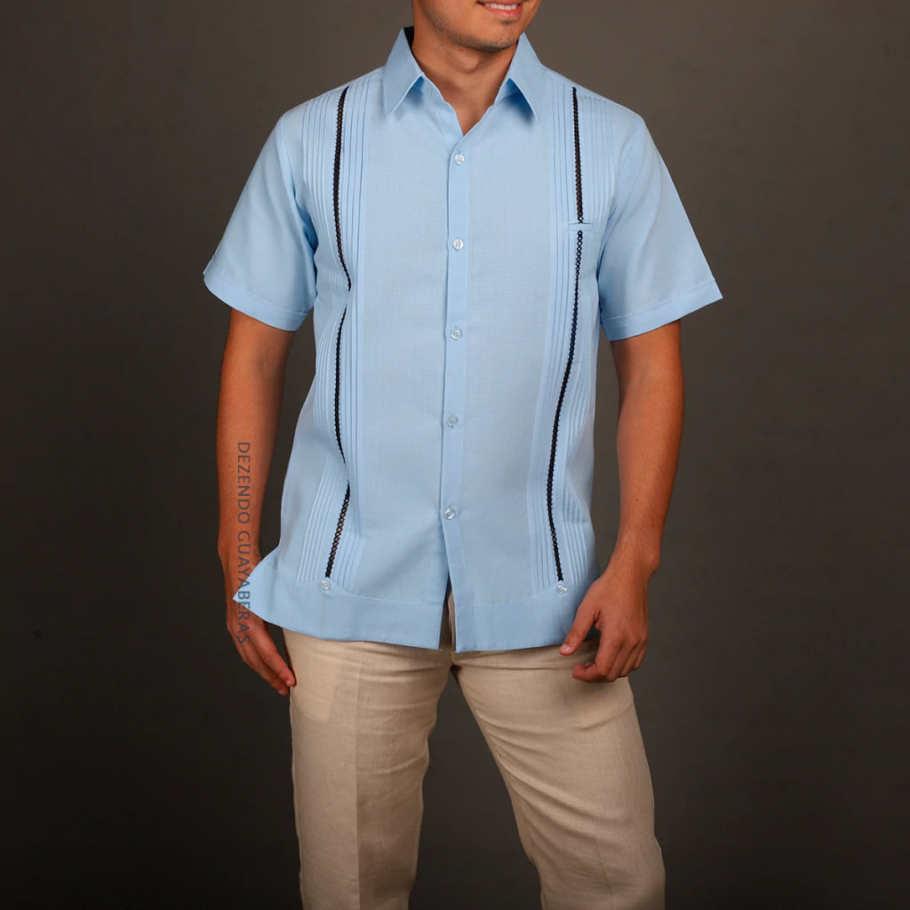 Men's Yucatecan Linen Guayabera Shirt Mod. Celestun Mc