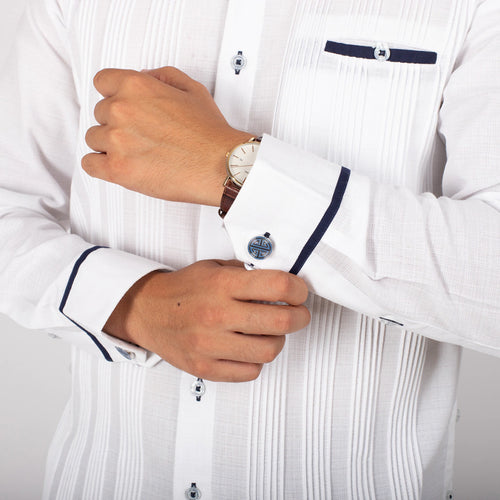 Guayabera Presidencial Con Detalles En El Puño Mod Kantunil