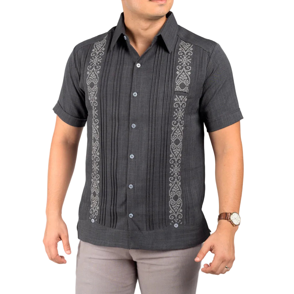 Men's Embroidered Yucatecan Guayabera, Sotuta Model