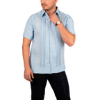 Men's Embroidered Yucatecan Guayabera, Santa Elena Model
