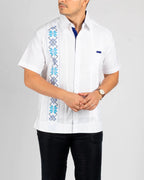 Guayabera Yucateca Bordada En Manga Corta Mod. Izamal
