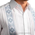 Embroidered Yucatecan Guayabera in Cross-Stitch, Mod. Hocabá