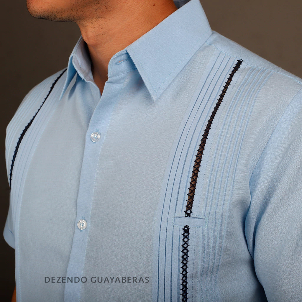 Men's Yucatecan Linen Guayabera Shirt Mod. Celestun Mc