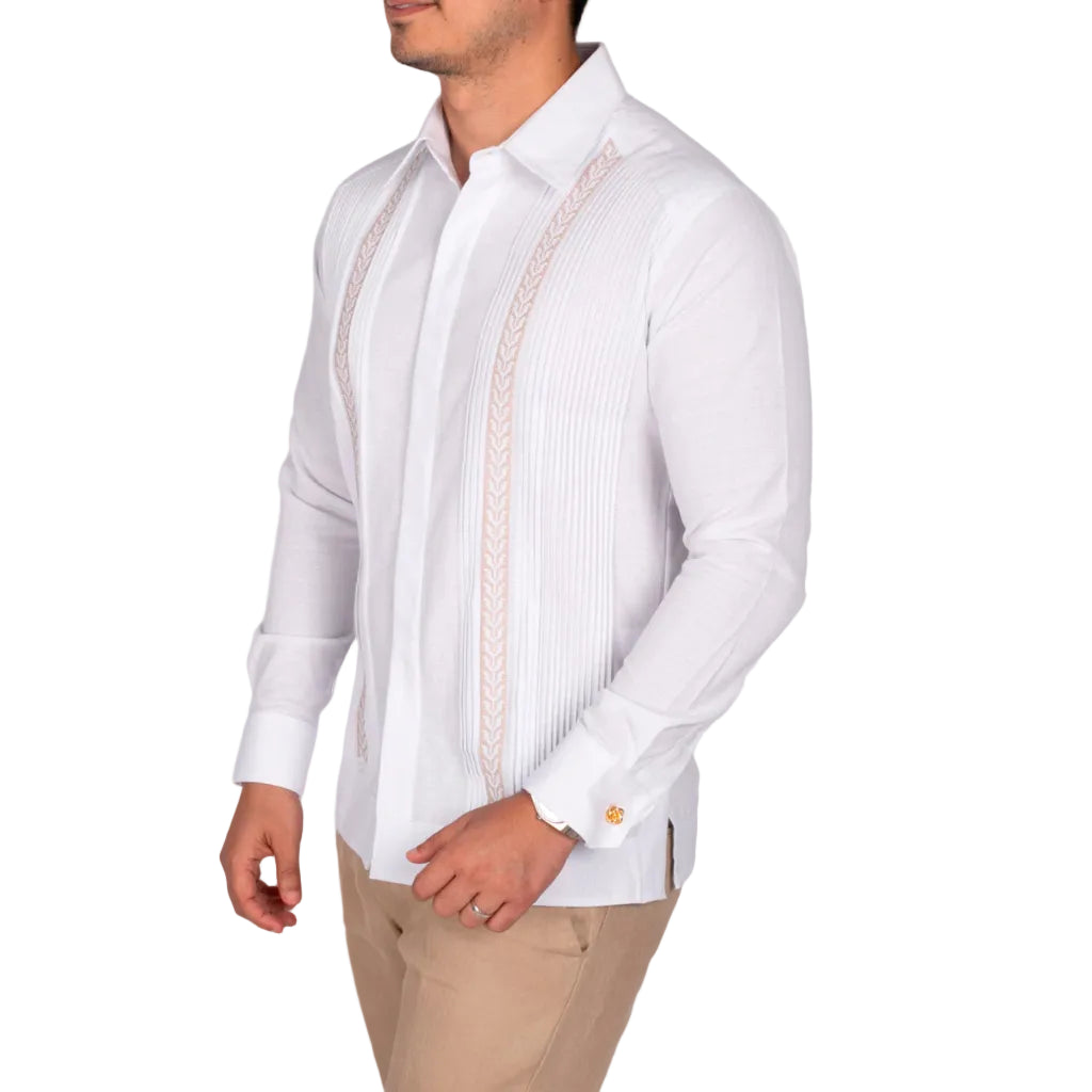 Yucatan Guayabera with Cross-Stitch Embroidery, Colotmul Model