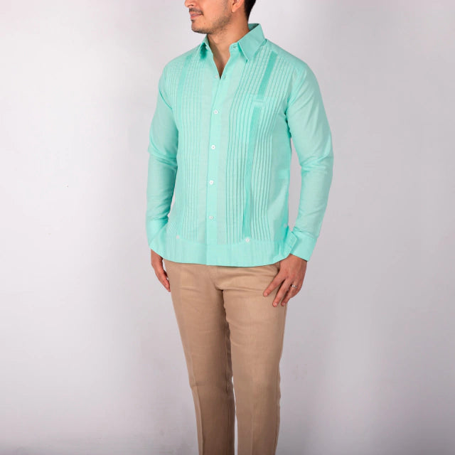 Guayabera Yucateca Hombre Presidencial Lino Mod Cantamayec