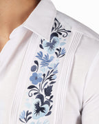 Yucatecan Guayabera with double embroidery Hummingbird Model