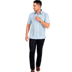 Men's Embroidered Yucatecan Guayabera, Santa Elena Model