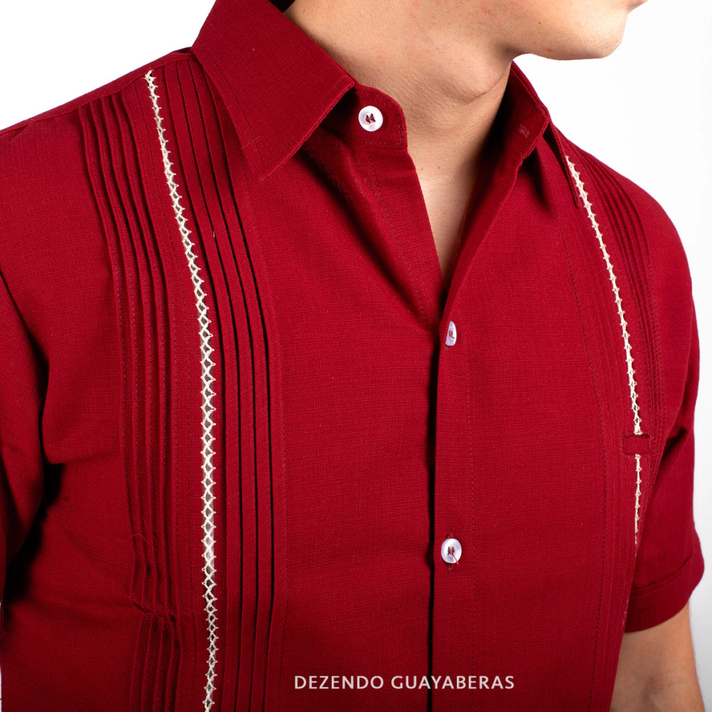 Guayabera Yucateca De Lino Para Hombre Mod. Celestun Mc