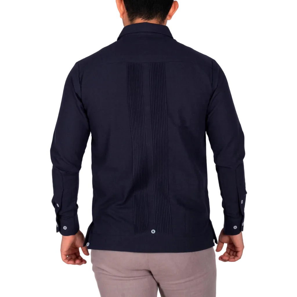Yucatecan Guayabera with Cross-Stitch Embroidery, Colotmul Model
