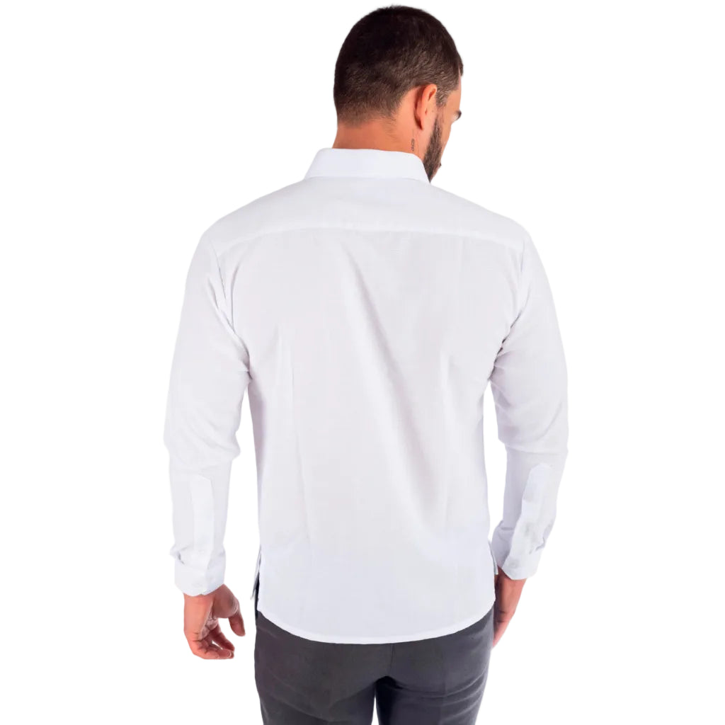 Yucatecan Linen Guayabera Celestun Model with pleats