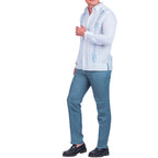 Yucatan Guayabera with Hand-Embroidered Dzan Design