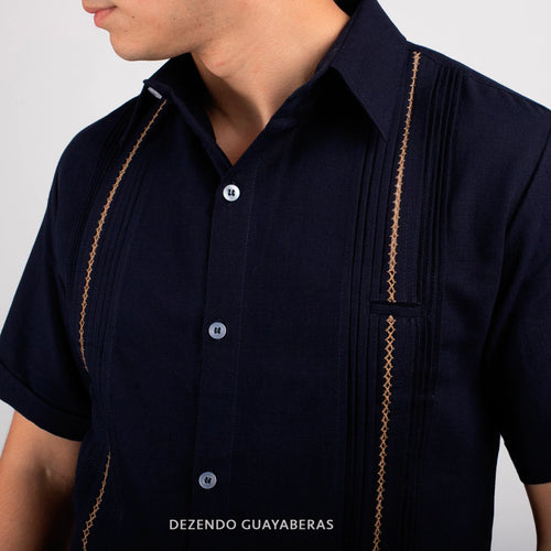 Camisa Guayabera Yucateca De Lino Para Hombre Mod. Celestun Mc