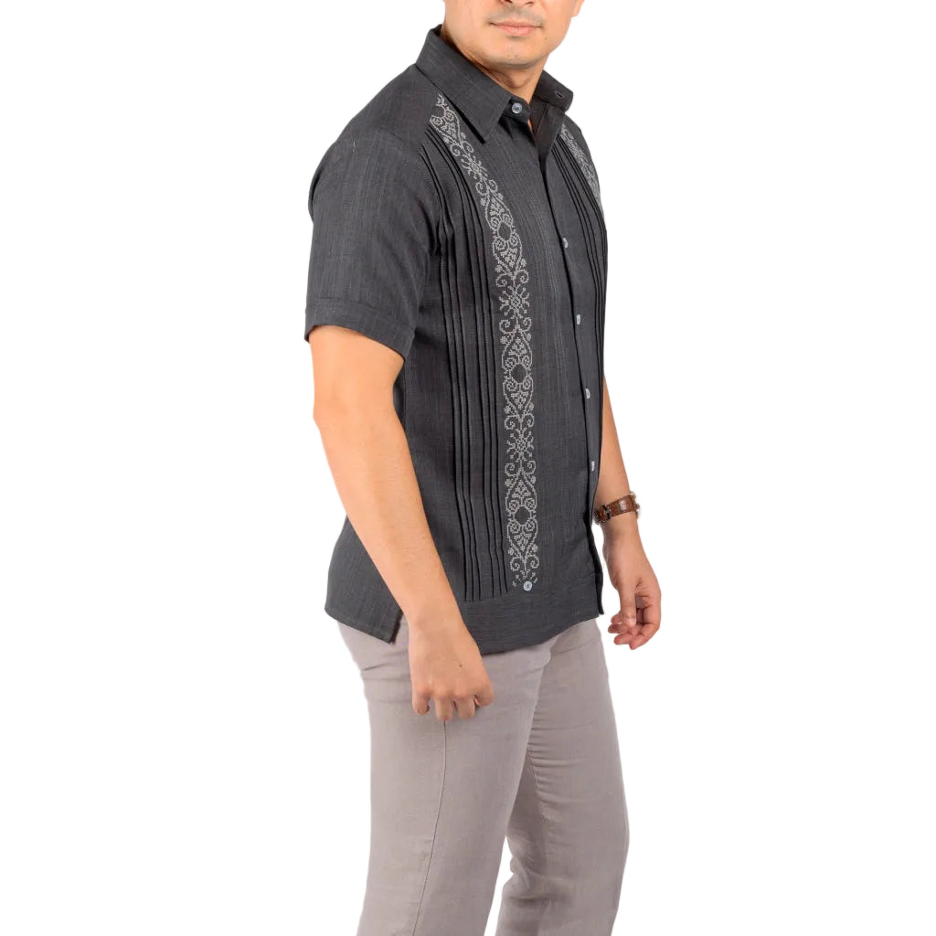 Men's Embroidered Yucatecan Guayabera, Sotuta Model