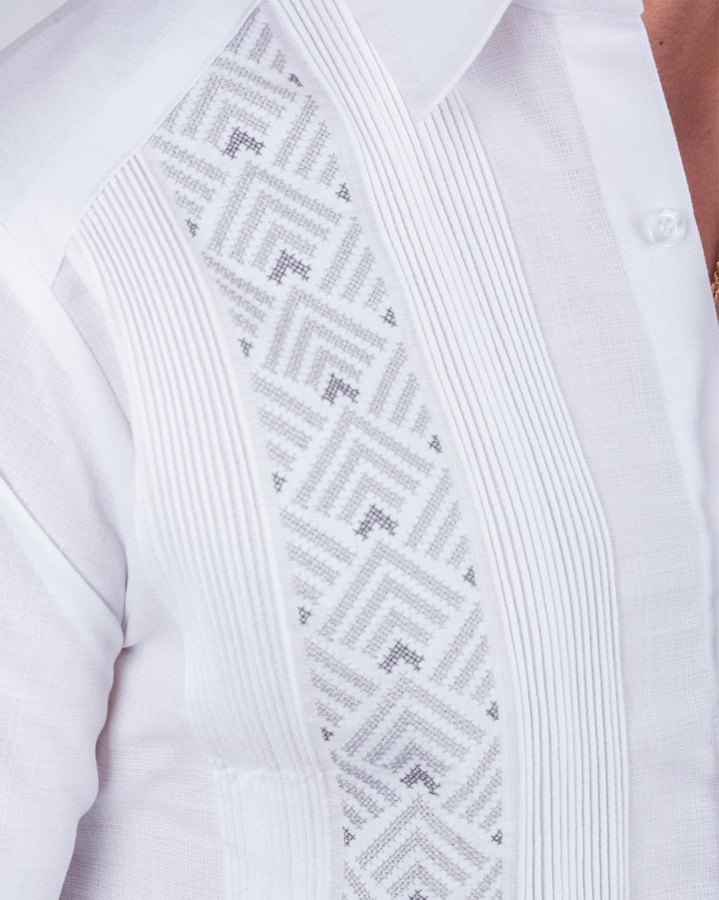 Embroidered Guayabera with Cross-Stitch, Opichén Model
