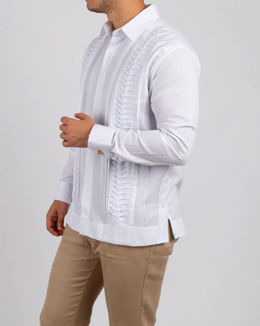 Guayabera Mod. Hoctún En Alforzado De Cola De Ratón