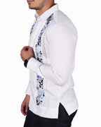 Yucatecan Guayabera with double embroidery Hummingbird Model