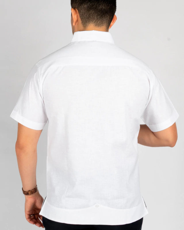 Guayabera Yucateca Bordada En Manga Corta Mod. Izamal