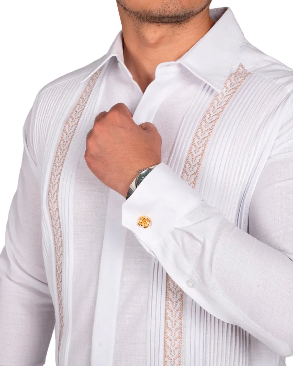 Yucatan Guayabera with Cross-Stitch Embroidery, Colotmul Model