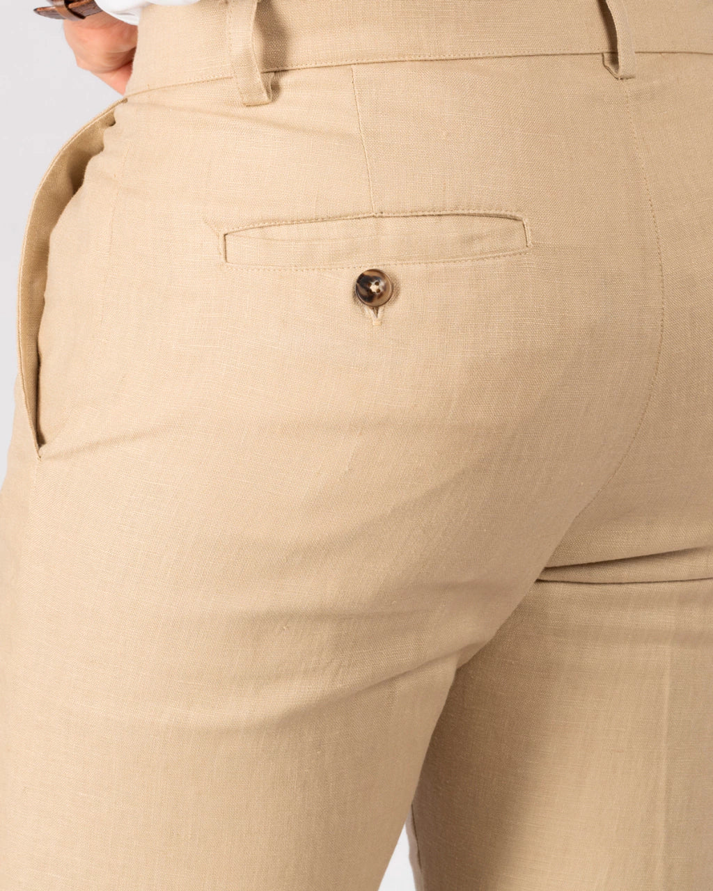 Pantalón Corte Recto 100% Lino Caqui ideal para guayabera