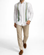 Embroidered Yucatecan Guayabera Model Teya