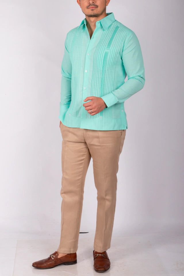 Guayabera Yucateca Hombre Presidencial Lino Mod Cantamayec