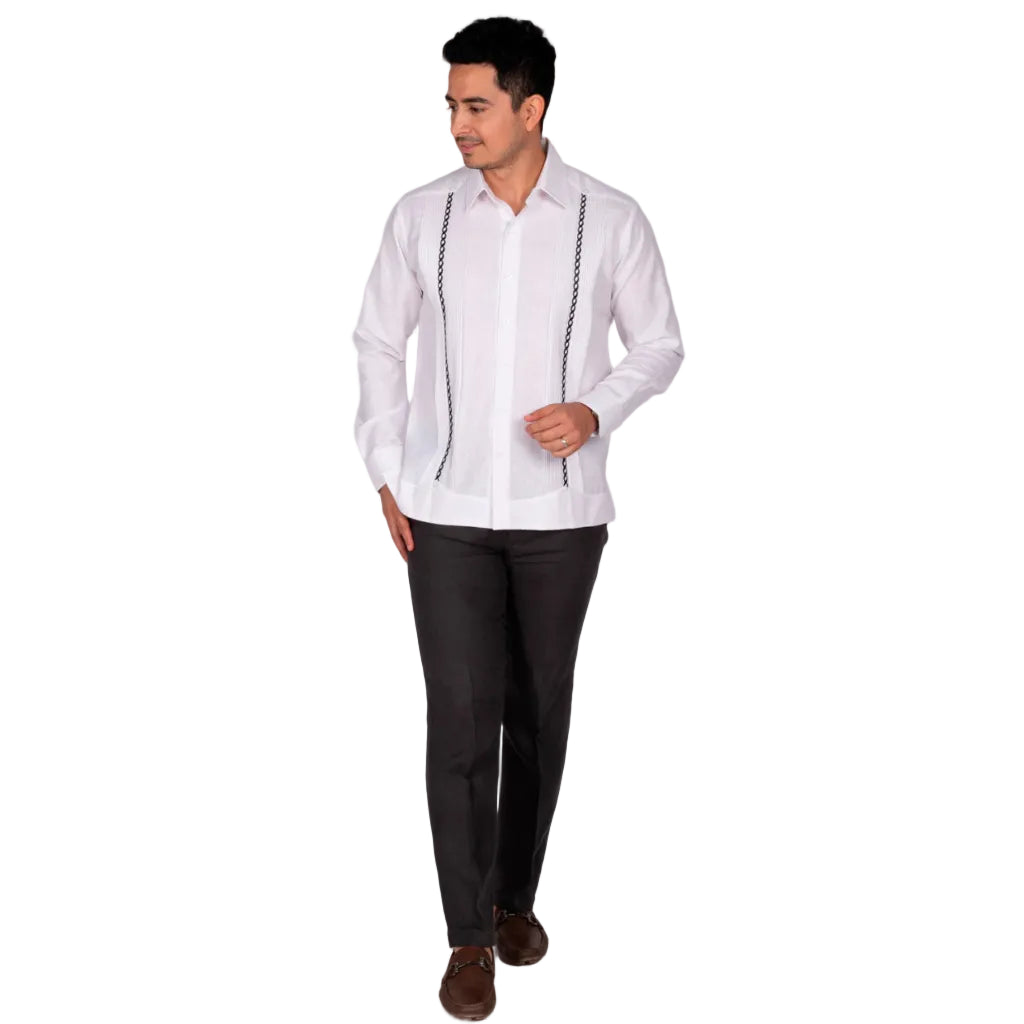 Yucatecan Guayabera with Oxkutzcab embroidery