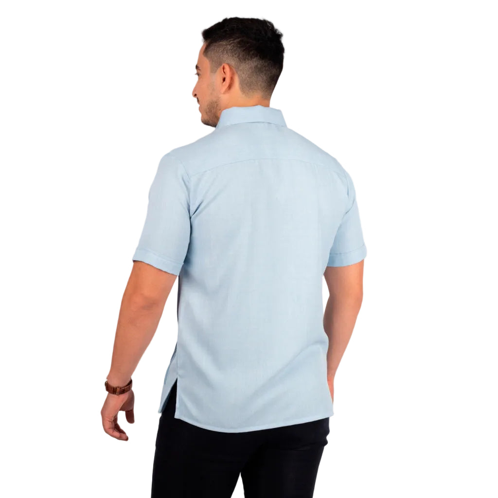 Men's Embroidered Yucatecan Guayabera, Santa Elena Model
