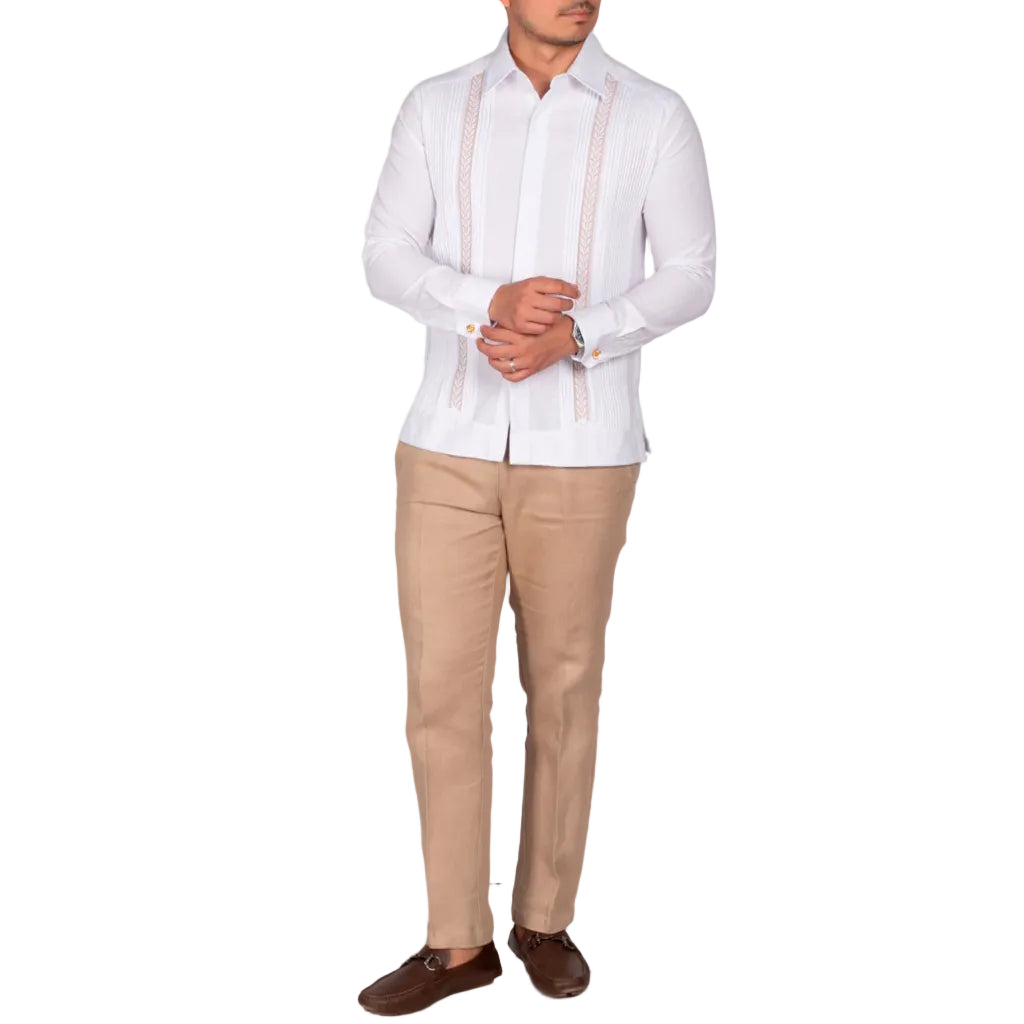 Yucatan Guayabera with Cross-Stitch Embroidery, Colotmul Model