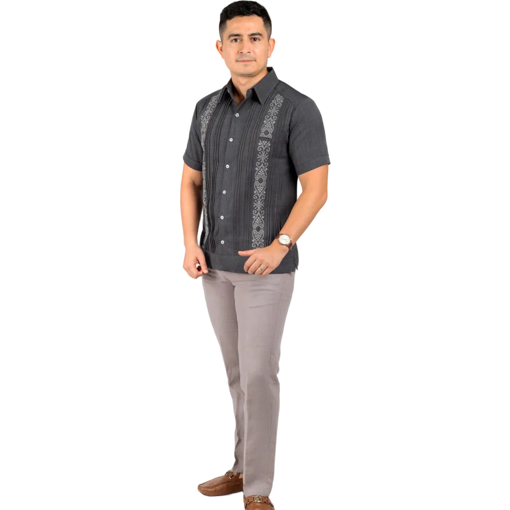 Men's Embroidered Yucatecan Guayabera, Sotuta Model