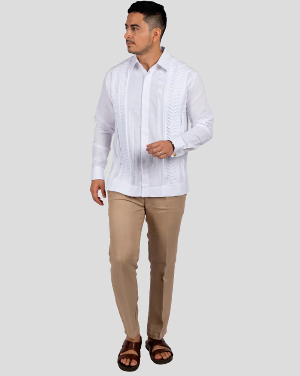 Guayabera Mod. Hoctún En Alforzado De Cola De Ratón