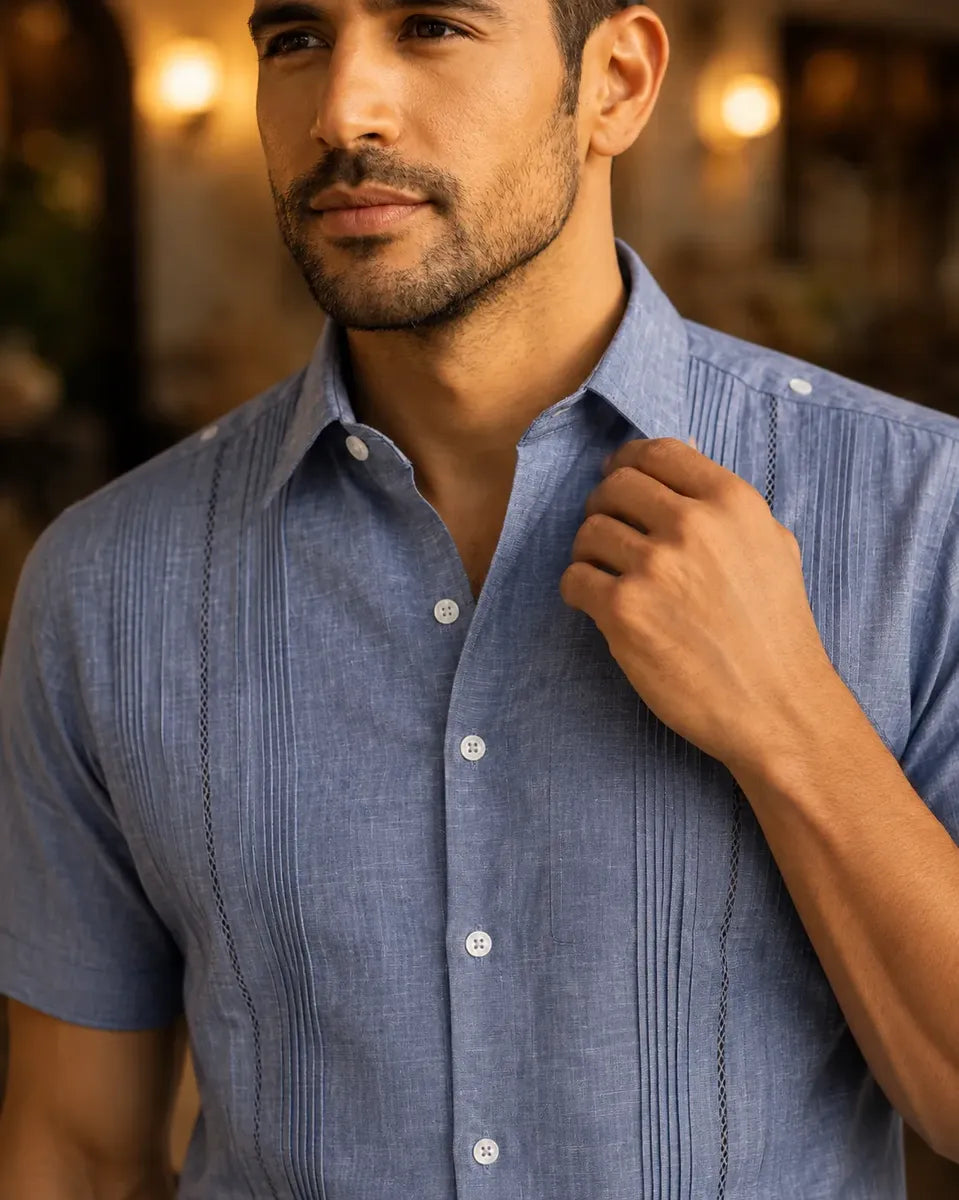 Guayabera Yucateca Mod Tahdziu Manga Corta