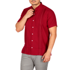 Yucatan Linen Guayabera Shirt with Mandarin Collar - Chapap Model