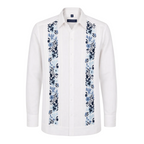 Yucatecan Guayabera with double embroidery Hummingbird Model