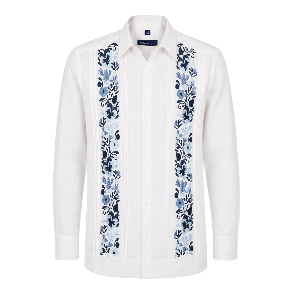 Yucatecan Guayabera with double embroidery Hummingbird Model