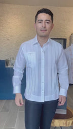 Presidential Guayabera with Artisanal Embroidery Mod Dzemul