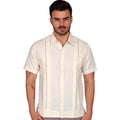 Men's Linen Yucatecan Guayabera Shirt Model Celestun Short Sleeve